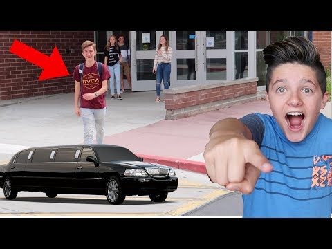 picking-up-our-friend-on-the-last-day-of-school-with-a-limousine!