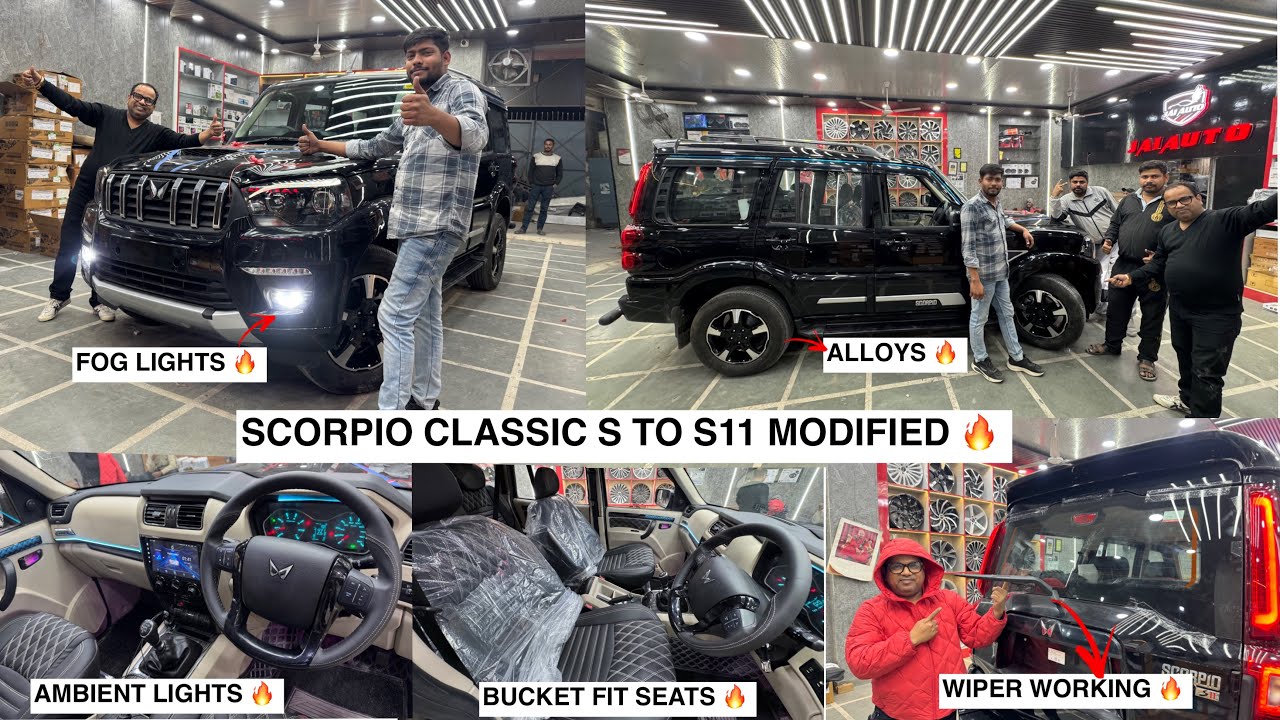 SCORPIO CLASSIC S TO S11 MODIFIED | WITH SEAT COVERS ✅ AMBIENT LIGHTS✅ FOG LIGHTS✅ ALLOYS✅