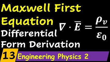 Maxwell First Equation Derivation in Differential Form Gauss Law For Electric Field