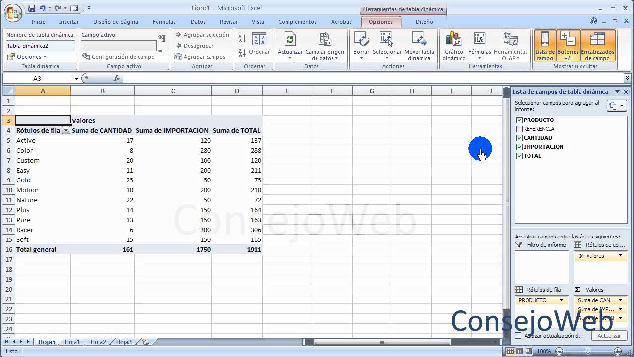 Excel 2007 2010 Como Hacer Tablas Dinamicas En Excel Youtube