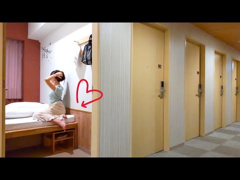 $20! Cheapest KYOTO Capsule Hotel👘THE POCKET HOTEL Kyoto Shijo Karasuma😴🛌Japan🇯🇵京都のカプセルホテルレビュー