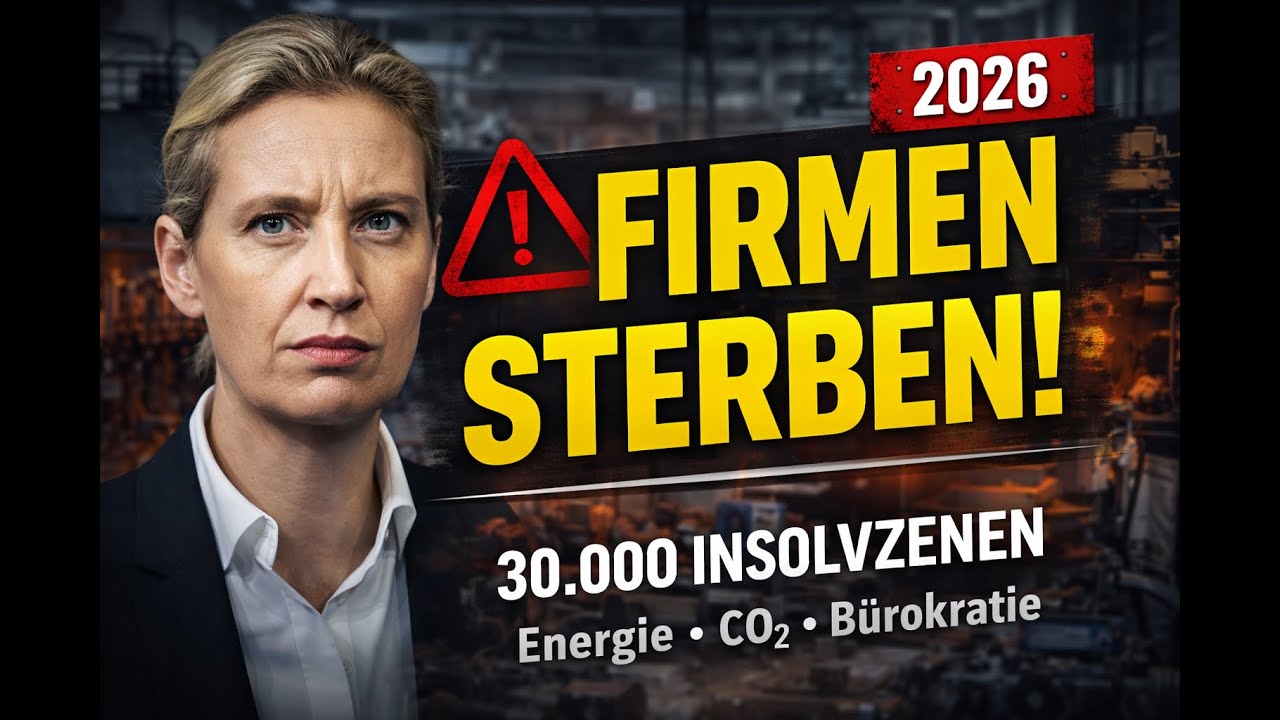 Weidel warnt: 30.000 Insolvenzen 2026 – Politik fährt Deutschland gegen die Wand!