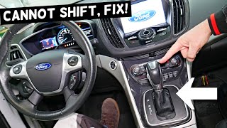 FORD TRANSMISSION SHIFTER STUCK IN PARK, CANNOT SHIFT IN REVERSE DRIVE NEUTRAL F 150, ESCAPE FIESTA