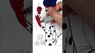 🐞Coloring Marinette Miraculous Ladybug #shorts #miraculousladybug #coloring #speedcoloring 🪀