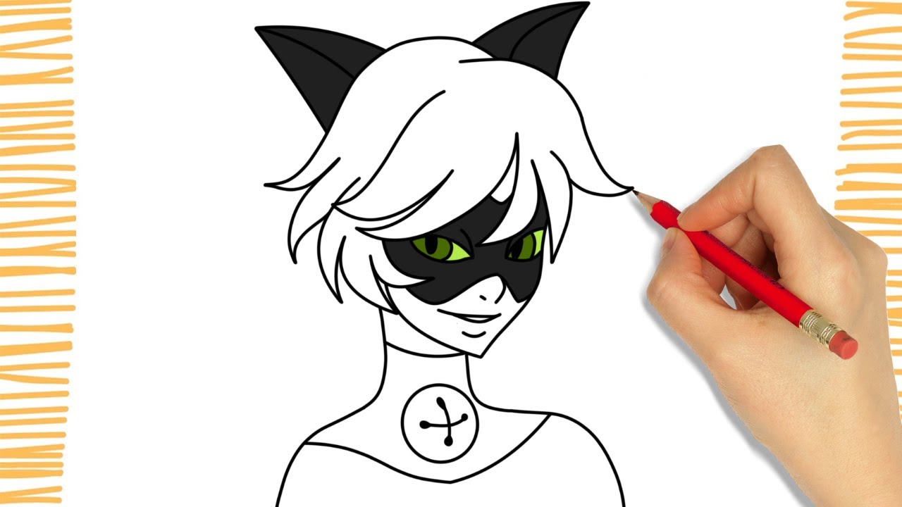 COMO DESENHAR O CAT NOIR  MIRACULOUS LADYBUG 