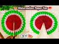 🍉 DIY Watermelon Paper Fan 🪭 💫 / Origami Craft Ideas /Easy Paper Craft for School project 😊
