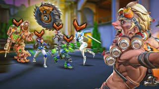 1 BUFFED Top 500 Junkrat VS 5 Bronze Players - Who wins?! (ft. Aquamarine)