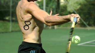 Forehand muscle "Relaxation" - Racquet hits the ball Super slow motion (from Olympus IMS)