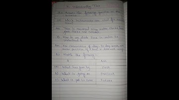 Evs std 3 lesson no 5 Understanding Time Question and Answer video