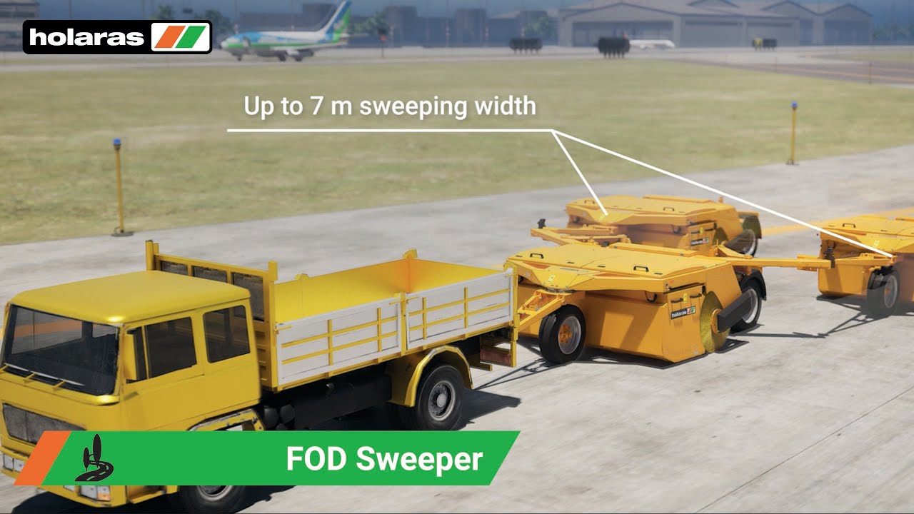 Holaras FOD sweeper: The smart solution for FOD control - YouTube