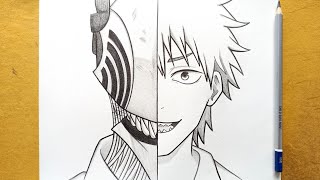 How to draw Denji from Chainsaw man step by step for beginners || Easy drawing ideas for beginners