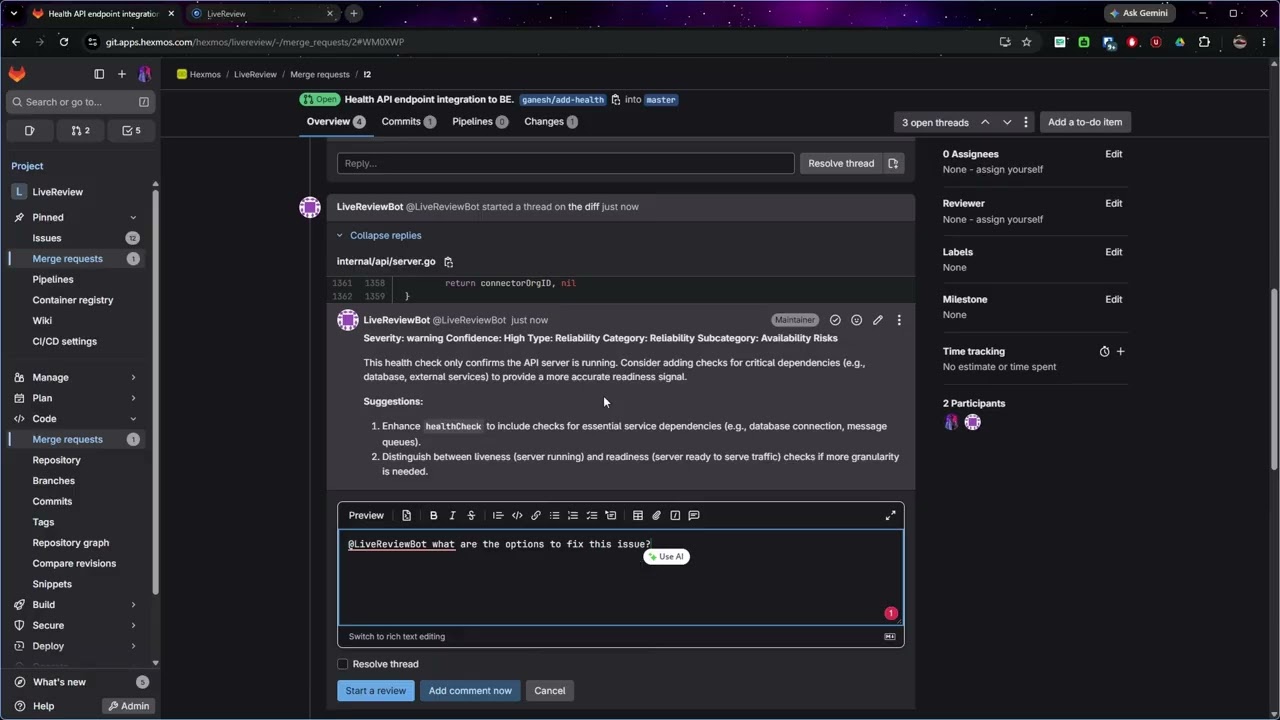 Reply to AI Review Comments and Get Guidance