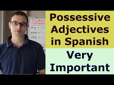 Learn Spanish POSSESSIVE ADJECTIVES (important)