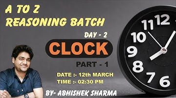 CLOCK- PART 1 | REASONING | SSC CGL| ABHISHEK SHARMA | ABHINAY MATHS | ABHINAY LEARNING HUB
