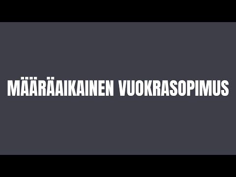 Video: Mikä on Victorian määräaikainen vuokrasopimus?