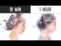 PAINTING CHALLENGE: 10 min VS 1 hour Watercolor Portrait!