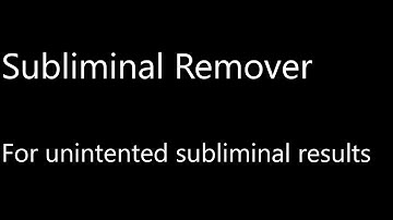 remove bad subliminal results - FASTEST SUBLIMINAL WITHOUT LAW OF ATTRACTION