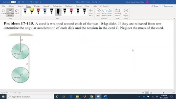 Dynamic Example 17-115: Rolling of two disks connnected by a rope
