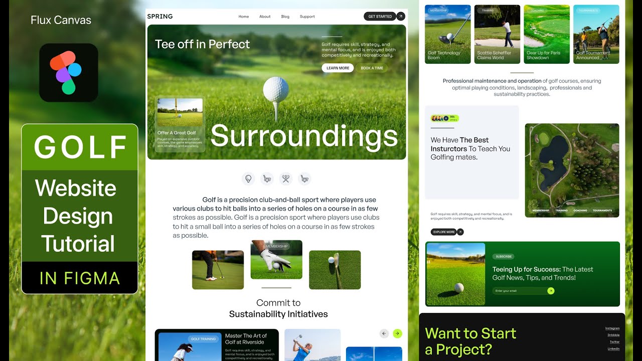 Create a PROFESSIONAL Golf Website with Figma Ui Ux Design Tutorial Today