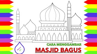 Cara menggambar MASJID yang mudah dan bagus | Nawa Art