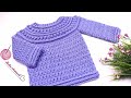 كروشيه بلوزة شتوى مناسبه للاطفال والكبار شرح المقاسات بالتفصيل