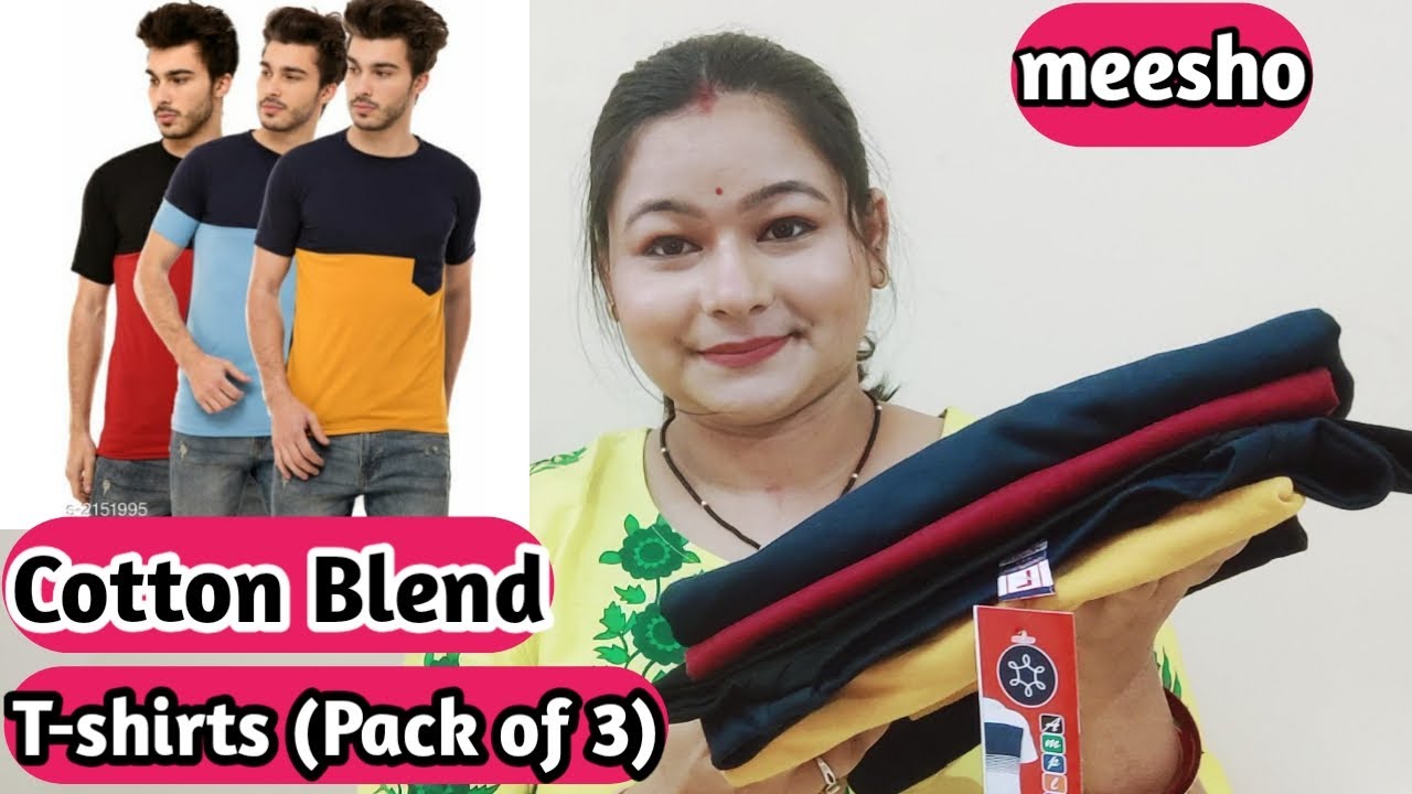 Meesho Mens cotton Blend TShirt (Pack of 3) Review /MonFashion YouTube