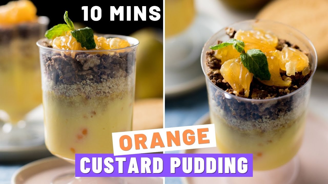 10-Minute Eggleess Orange Custard Pudding Recipe | कस्टर्ड पुडिंग रेसिपी | MintsRecipes