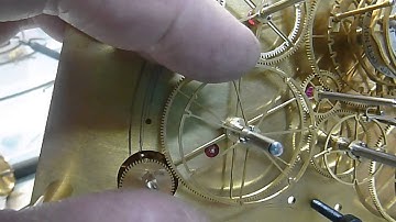 Astro skeleton, demo of Burgess clutch used in the calendar works