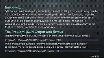 How to Return Results in a Custom JSON Format without Arrays in SQL Server