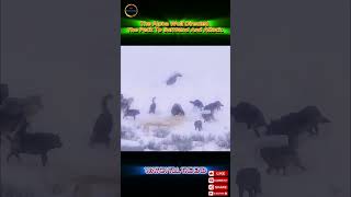 Can This Bear Survive a Pack of Wolves in the Snow?