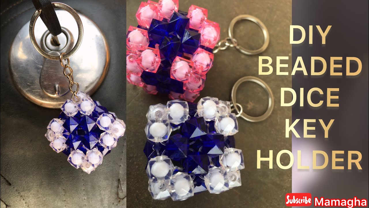 HOW TO MAKE A DICE OR A BOX BEADED KEY HOLDER.