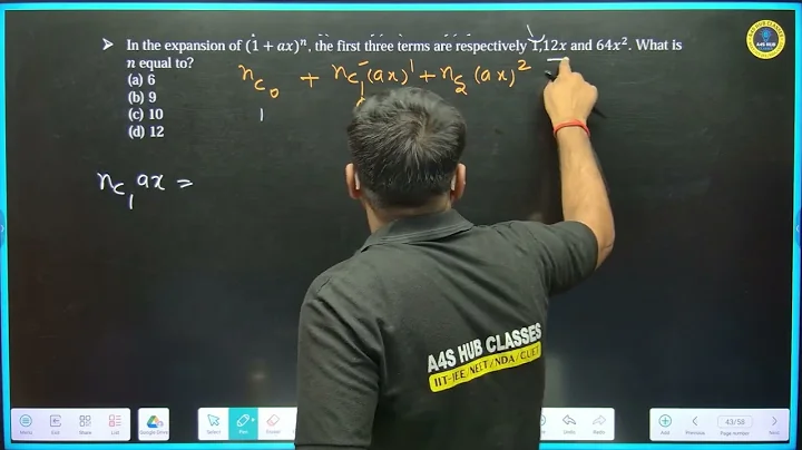 19.  In the expansion of (1+ax)^n, the first three terms are respectively 1,12x and 64x^2. What is n