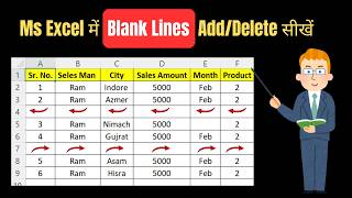 MS Excel में Blank Lines (Empty Rows) Remove कैसे करें | Excel Trick Hindi | Blank Row Remove