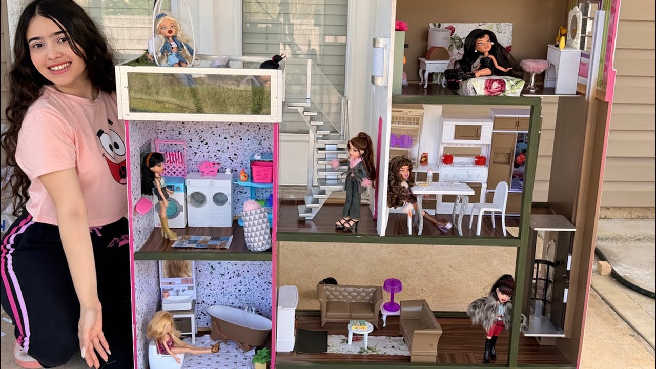 RENOVANDO UNA CASA VIEJA ABANDONADA PARA LAS BRATZ  DE 3 NIVELES + GANADORA DEL SORTEO REBORN