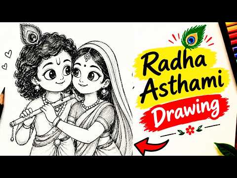 How to Draw Radha Krishna Step by Step | Easy Radha Krishna Pencil Drawing | Chitra
