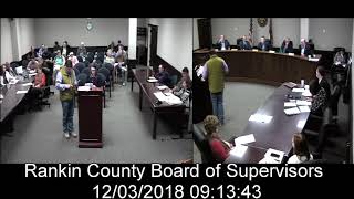 [1 of 2] Rankin County, MS Board of Supervisors meeting on date: 12/03/2018