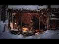 3 day solo winter camping in my bushcraft shelter on deer skins  craft bird feeder  asmr