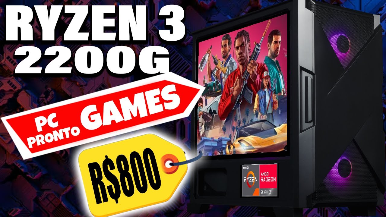 t*l様 高性能コンパクトPC Ryzen3 2200G/8GB/1TB PC GAMER P/ AMD RYZEN BARATO DE R$800 - RYZEN 3 2200G COM A VEGA 8