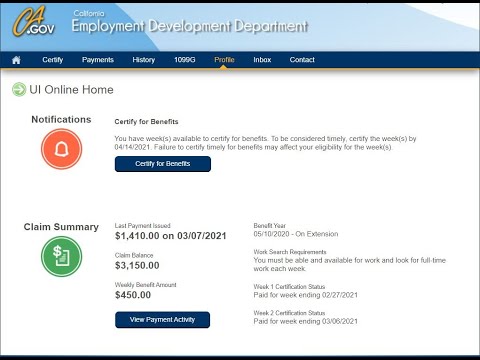 CA EDD Pending, Login Page Update, New Claims