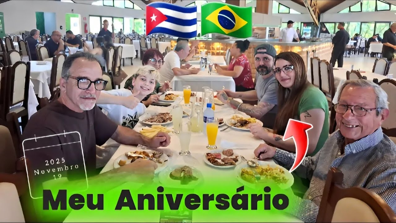 Um dia inesquecível na churrascaria 🇧🇷✨🎉 Meu aniversário de 34 anos no Brasil! CUBANOS NO BRASIL 🇨🇺