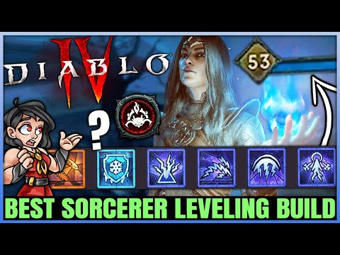 Diablo 4 - Best Highest Damage Sorcerer Leveling Build - 1-50 FAST & EASY - Full Skills Guide!