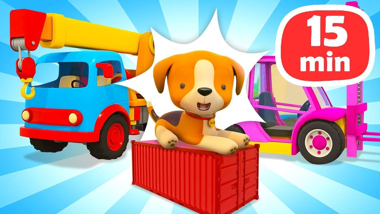 Cartoni animati con le macchinine. Veicoli da lavoro e animali