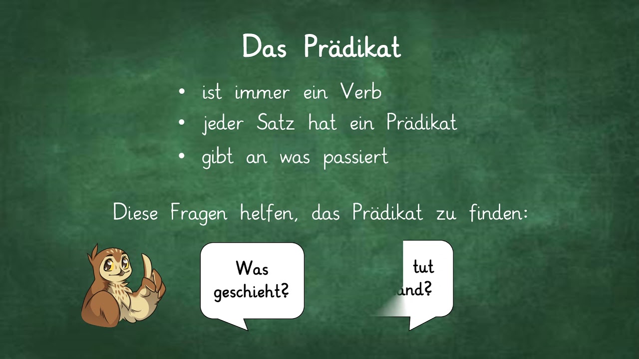 Deutsch Satzglieder Das Prädikat - YouTube