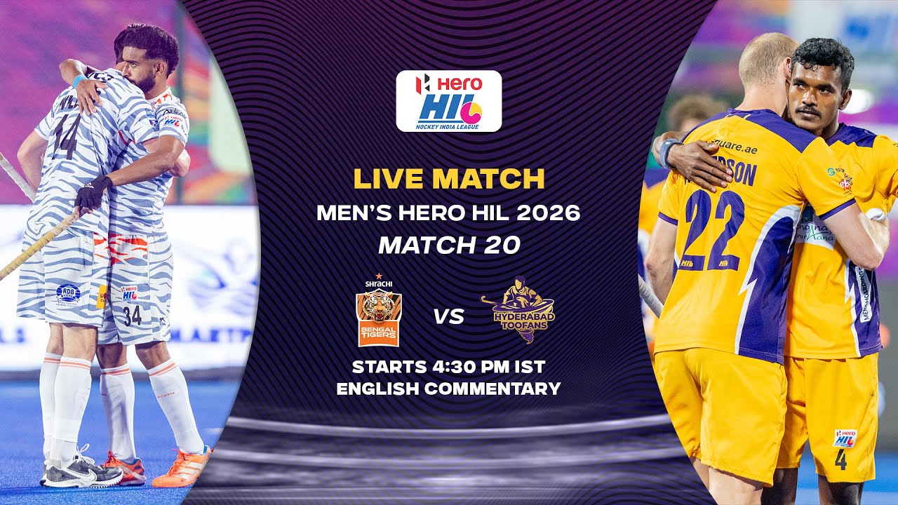 ENGLISH COMMENTARY || Men's Hero Hockey India League 2026 || Match 20 || TIGERS VS TOOFANS