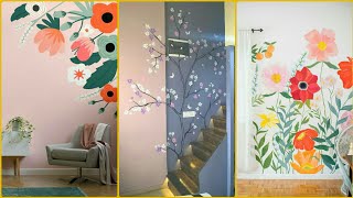 Latest light and soft wall paint||flower wall paint designs||designs 2023#decorobsession screenshot 4