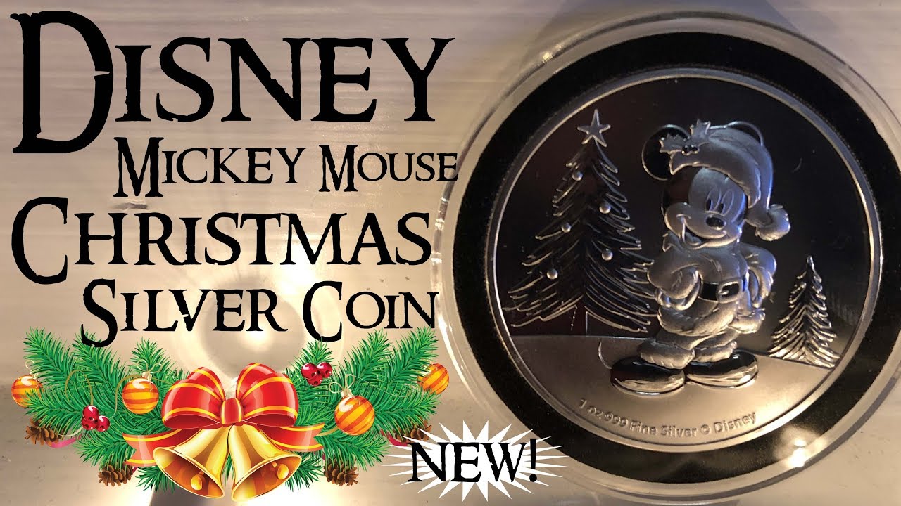 ONLY 15,000 2019 Niue 1 oz Silver $2 Disney Mickey Mouse Christmas in Capsule