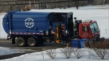Willimantic Paper Waste Mack LEU Side Loader Garbage Truck