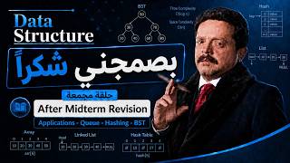 بصمجني شكراً | حلقة مجمعة: After Midterm Revision | Infix/Postfix, Queue, Hashing & BST