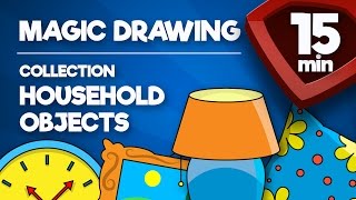 Magic Drawing | Household Objects Collection - Episodes 1 to 5 | Kids Super Songs