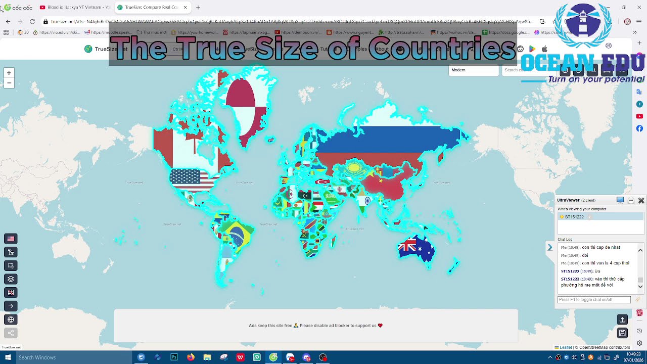 The True Size Of Countries: TrueSize.net